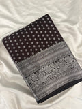 SAMITA - Brown Silver Butta Soft Silk Designer Saree