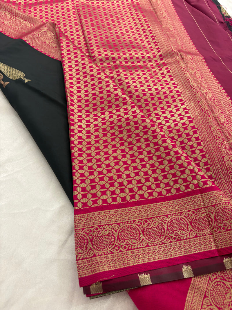 Black into Pink Valkalam Silk Saree SALE