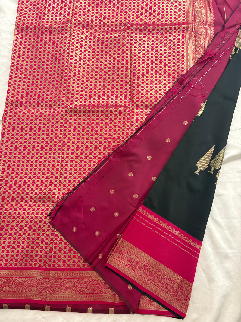 Black into Pink Valkalam Silk Saree SALE
