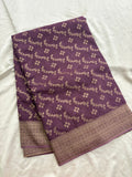 Lavender Heritage Linen Designer Saree with Butta Design
