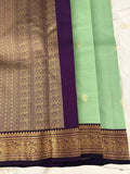 Pure Mix Silk Saree - Pista Green x Purple - JU23