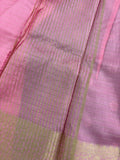 Baby Pink x Brown Viscose Stripe Pattern Saree SALE