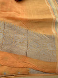 Yellow Orange Shade Georgette Designer Saree with Small Gold Butta JU24