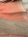 Baby Pink with Orange Shade Georgette Designer Saree with Small Gold Butta JU24