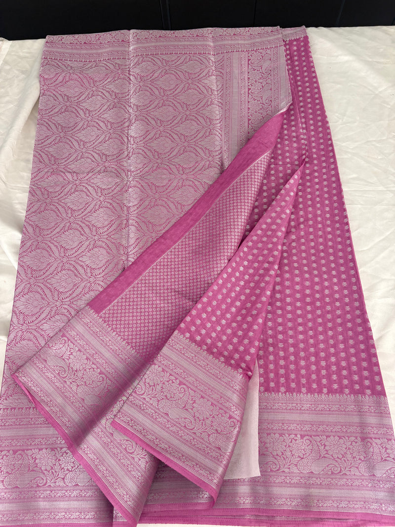 SAMITA - Baby Pink Silver Butta Soft Silk Designer Saree
