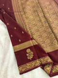 Brown Crepe Silk Saree with Sunflower Bentex Border