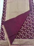 Wine Heritage Linen Designer Saree with Butta Design