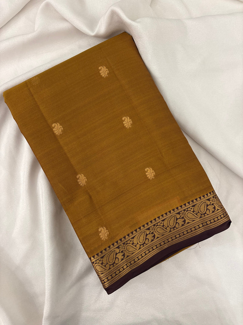 Pure Mix Silk Saree - Gold x Purple - JU23