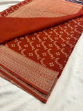 Rust Heritage Linen Designer Saree with Butta Design