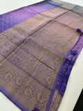 Greyish Purple Shaded Georgette Designer Saree with Small Gold Butta JU24