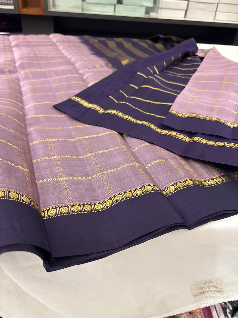 Pure Mix Silk Saree - Lavender x Purple - JU23