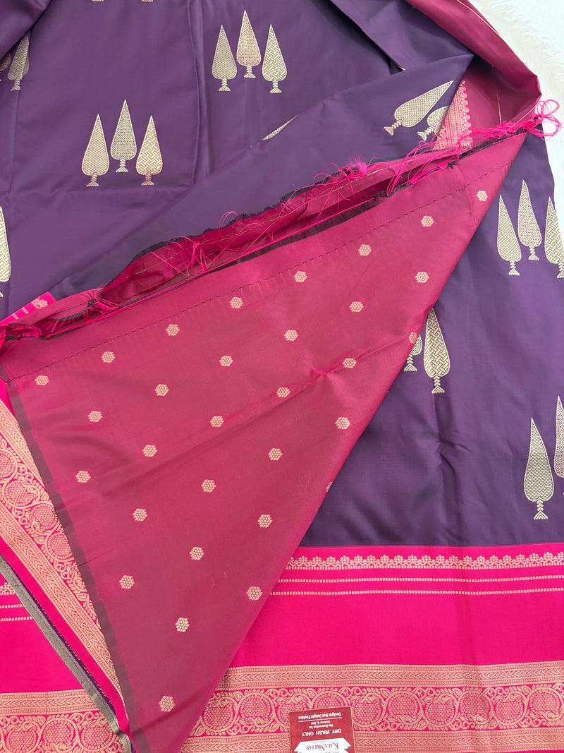 Purple into Pink Valkalam Silk Saree SALE