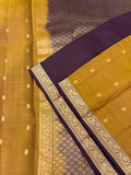 Pure Mix Silk Saree - Gold x Purple - JU23