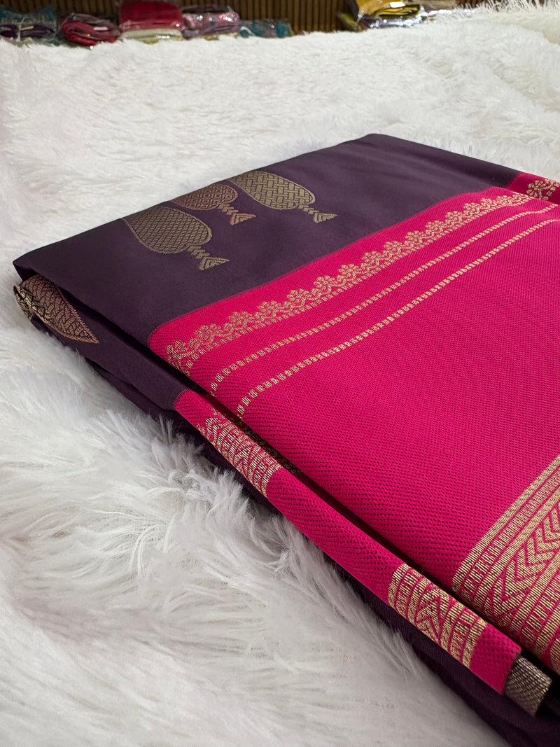 Purple into Pink Valkalam Silk Saree SALE