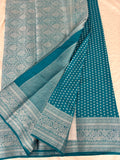 SAMITA - Sapphire Blue Silver Butta Soft Silk Designer Saree
