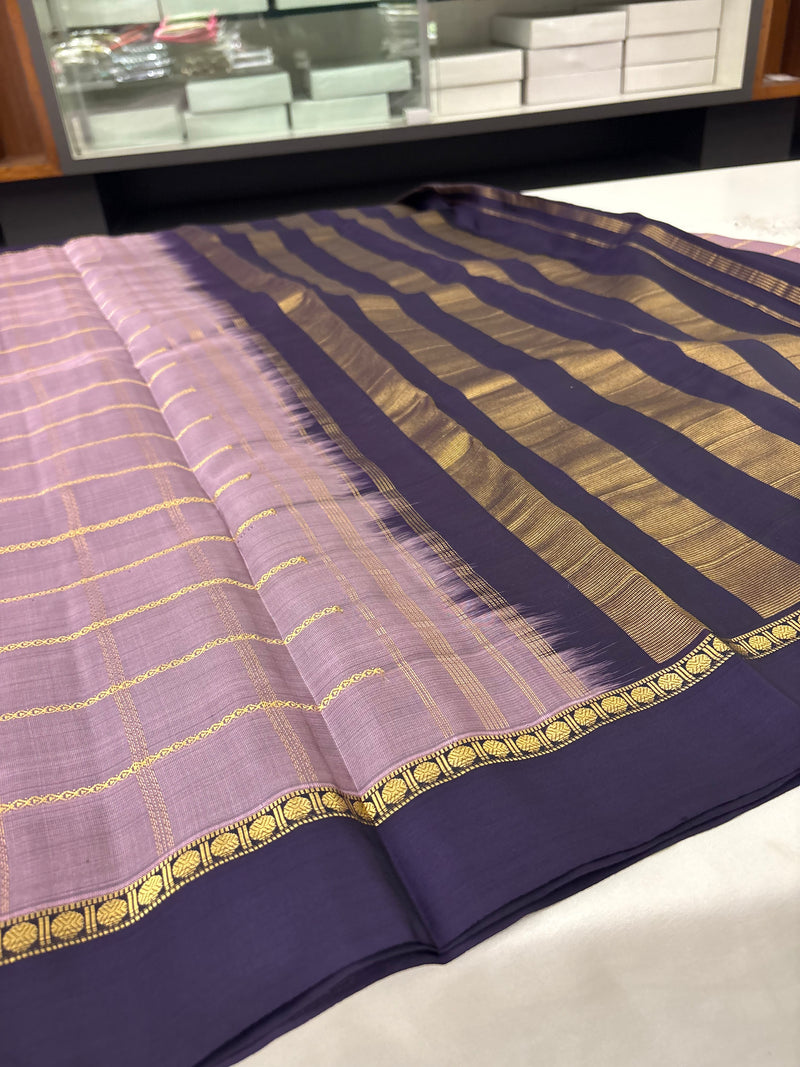Pure Mix Silk Saree - Lavender x Purple - JU23