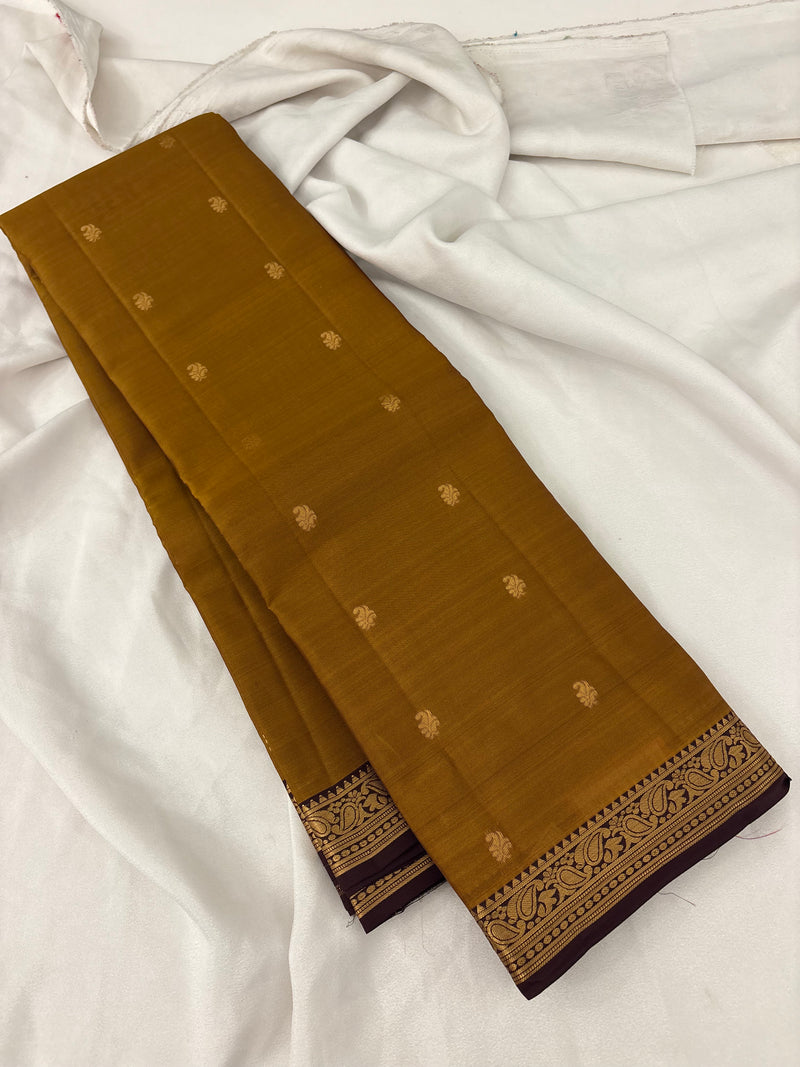 Pure Mix Silk Saree - Gold x Purple - JU23