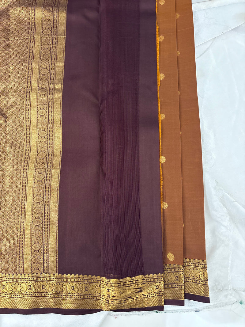 Pure Mix Silk Saree - Sand x Purple - JU23