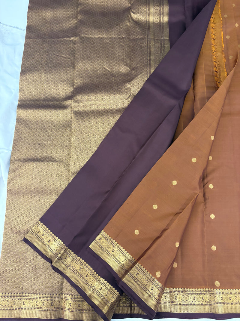 Pure Mix Silk Saree - Sand x Purple - JU23
