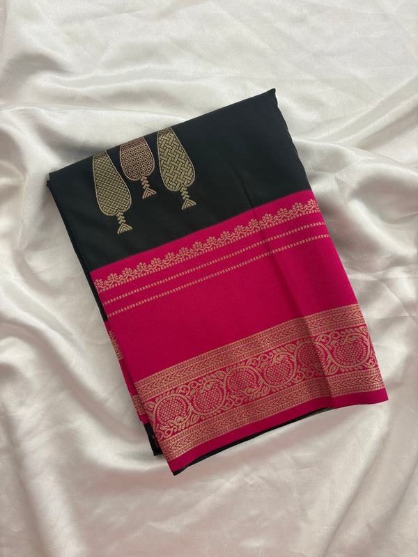 Black into Pink Valkalam Silk Saree SALE