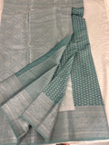 SAMITA - Pastel Green Silver Butta Soft Silk Designer Saree