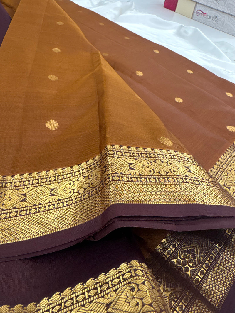 Pure Mix Silk Saree - Sand x Purple - JU23