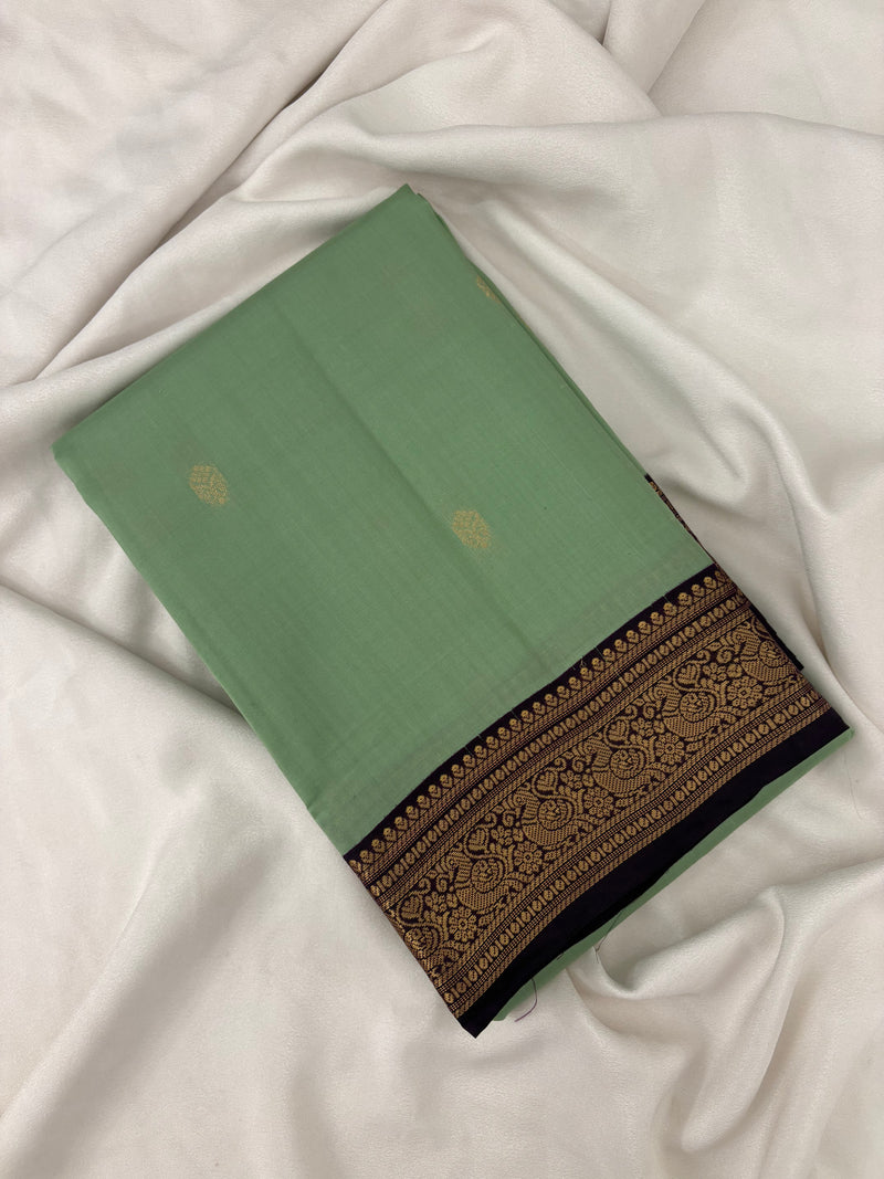 Pure Mix Silk Saree - Pista Green x Purple - JU23